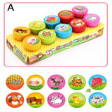 10pcs/Set Children Toy Stamps Cartoon Animals Fruits Traffic Smile Kids Seal For Scrapbooking Stamper