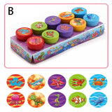 10pcs/Set Children Toy Stamps Cartoon Animals Fruits Traffic Smile Kids Seal For Scrapbooking Stamper