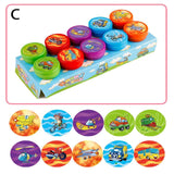 10pcs/Set Children Toy Stamps Cartoon Animals Fruits Traffic Smile Kids Seal For Scrapbooking Stamper