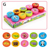 10pcs/Set Children Toy Stamps Cartoon Animals Fruits Traffic Smile Kids Seal For Scrapbooking Stamper